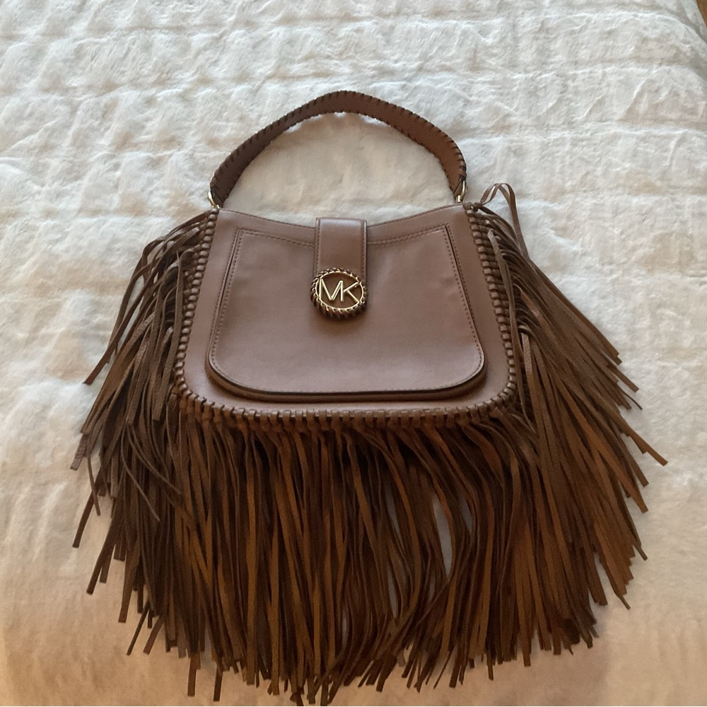 Michael Kors Tan Fringe Shoulder Bag